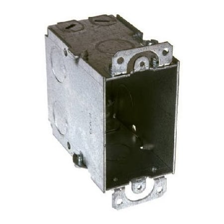 Raco Electrical Box, 18 cu in, Switch Box Type, 1 Gang, Steel, Rectangular Shape 8601
